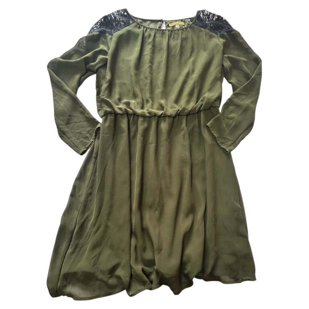 Gianni Bini Olive Green Raglan Sleeve Dress